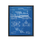 Train Locomotive Patent - Steam Train Art - Blueprint Framed Canvas Print Gallery Image 8