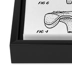 Video Game Controller Patent - Retro Gaming Game Room Art - White Framed Canvas Print Gallery Image 3