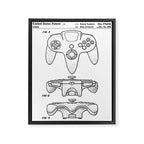 Video Game Controller Patent - Retro Gaming Game Room Art - White Framed Canvas Print Gallery Image 8