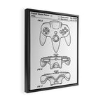 Video Game Controller Patent - Retro Gaming Game Room Art - White Framed Canvas Print Gallery Image 2