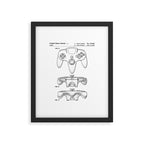 Video Game Controller Patent - Retro Gaming Game Room Art - White Framed Art Print Gallery Image 6