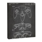 Video Game Controller Patent - Retro Gaming Game Room Art - Black Chalkboard Canvas Print Gallery Image 8