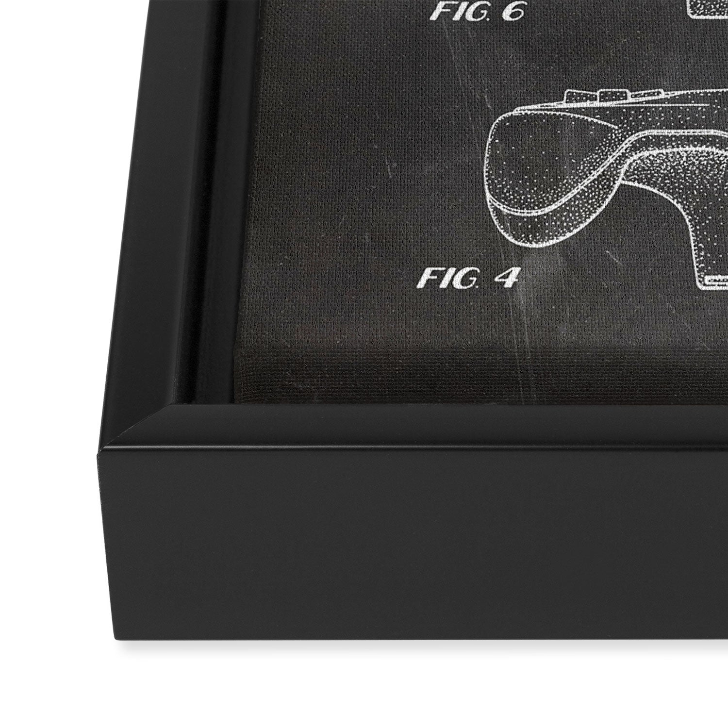 Video Game Controller Patent - Retro Gaming Game Room Art - Black Chalkboard Framed Canvas Print Gallery Image 3