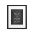 Video Game Controller Patent - Retro Gaming Game Room Art - Black Chalkboard Framed Art Print Gallery Image 4