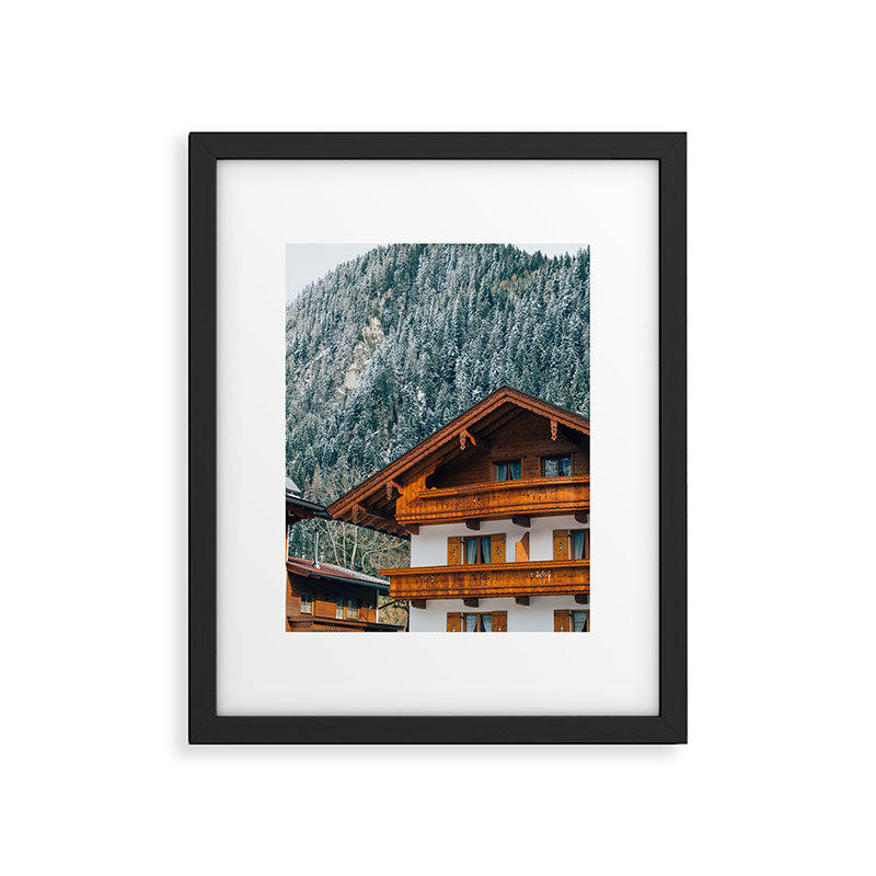 Alpine Architecture - Austria in Winter - Skiing Chalet Photgraphy Framed Art Print