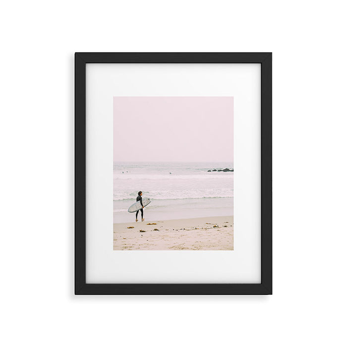 California Coast Surfer - Venice Beach Ocean View - Travel Photography Framed Art Print Gallery Image 1