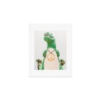 Green T-Rex Cabazon Dinosaur with Peace Sign - Palm Springs Art Print Gallery Image 1