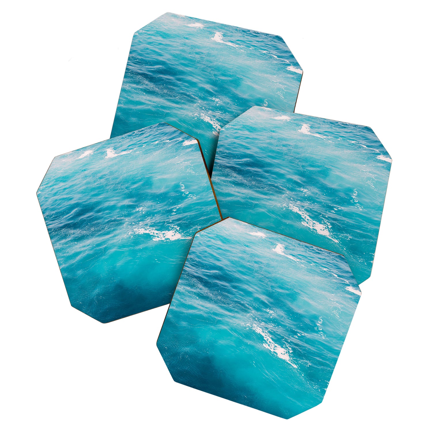 Mediterranean Sea - Blue Waves - Ocean Water - Nature Photography Coaster Gallery Image 1