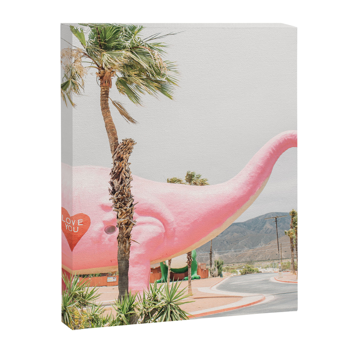 Pink Dinosaur | Cabazon Dinosaurs in Palm Springs California | Brontosaurus Love You Canvas Print Gallery Image 8