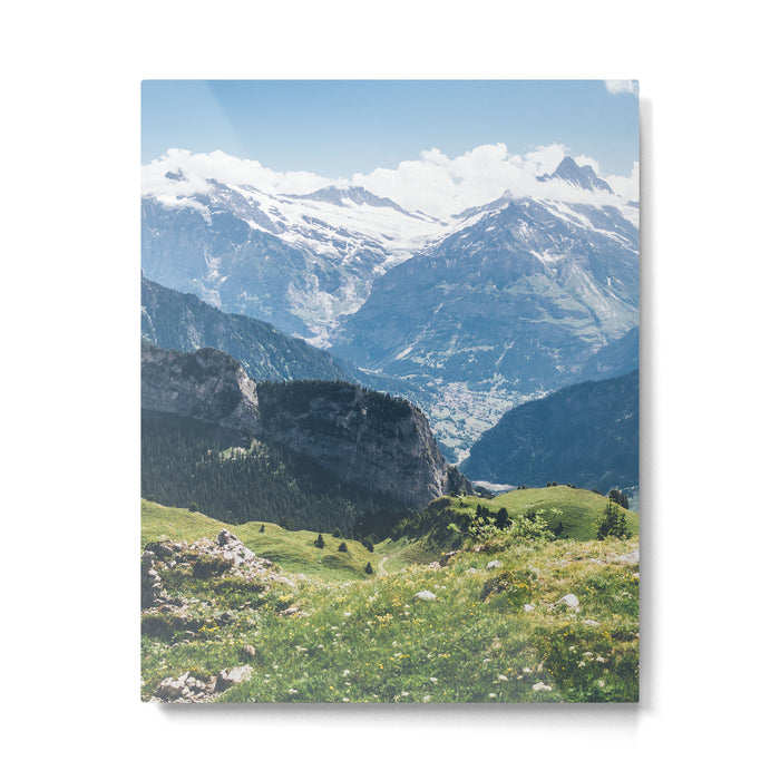Swiss Alps Summer Landscape - Nature Photography - Jungfrau Mountain Peak Metal Print Gallery Image 1