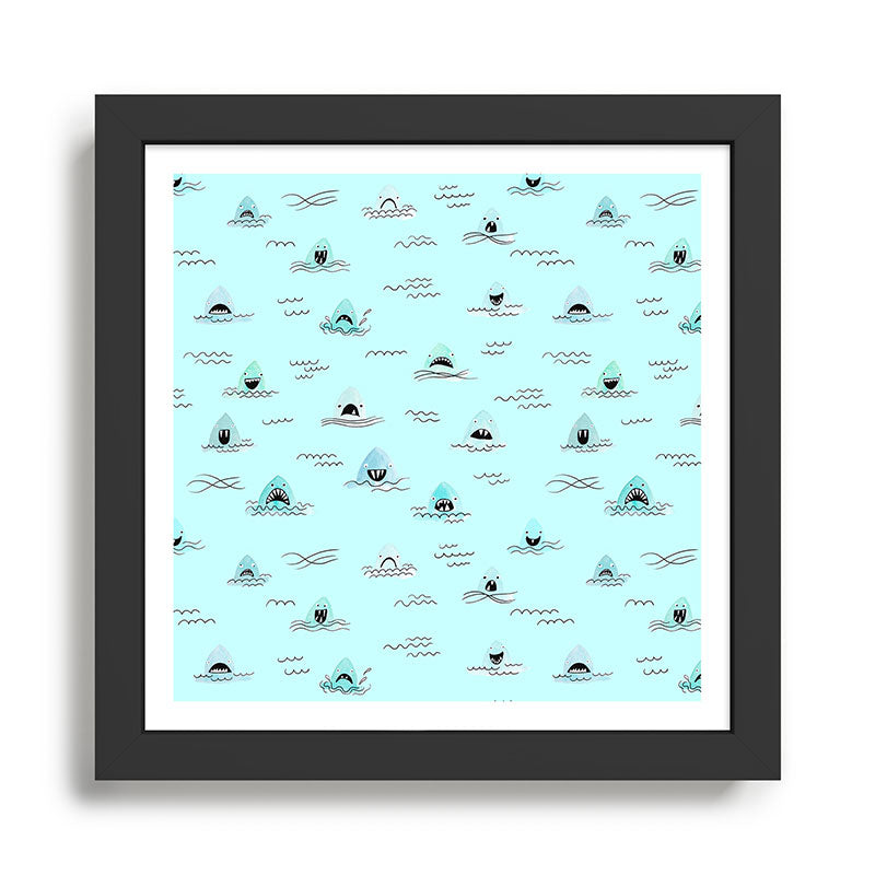 Sharkhead - Shark Pattern Framed Art Print Gallery Image 1