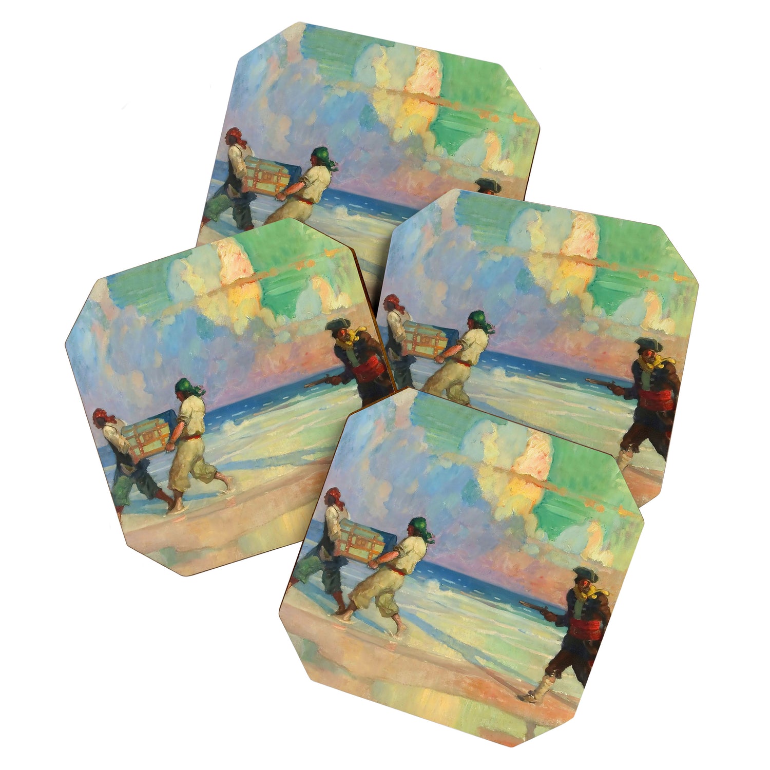 âAbsconding With The Treasureâ by NC Wyeth Coaster Gallery Image 1