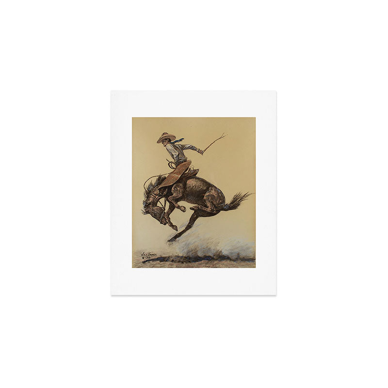 Bucking Horse Western Art by Will James Art Print Gallery Image 1