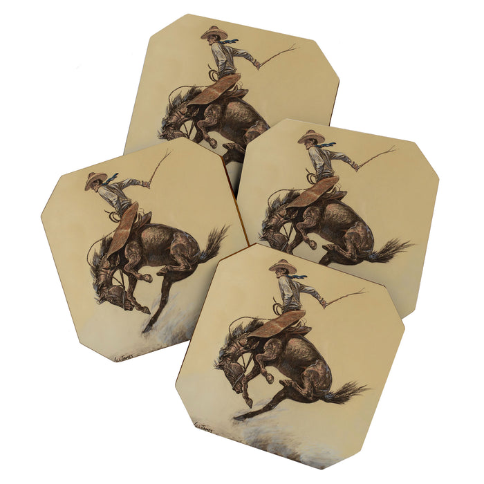 Bucking Horse Western Art by Will James Coaster Gallery Image 1