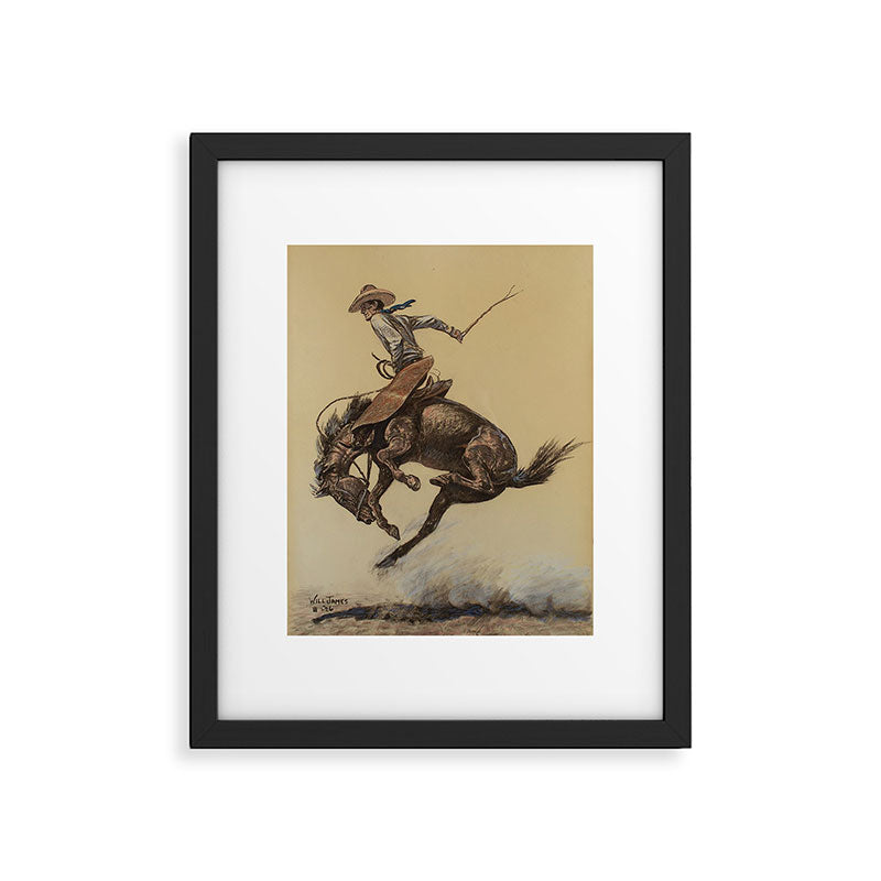 Bucking Horse Western Art by Will James Framed Art Print Gallery Image 5