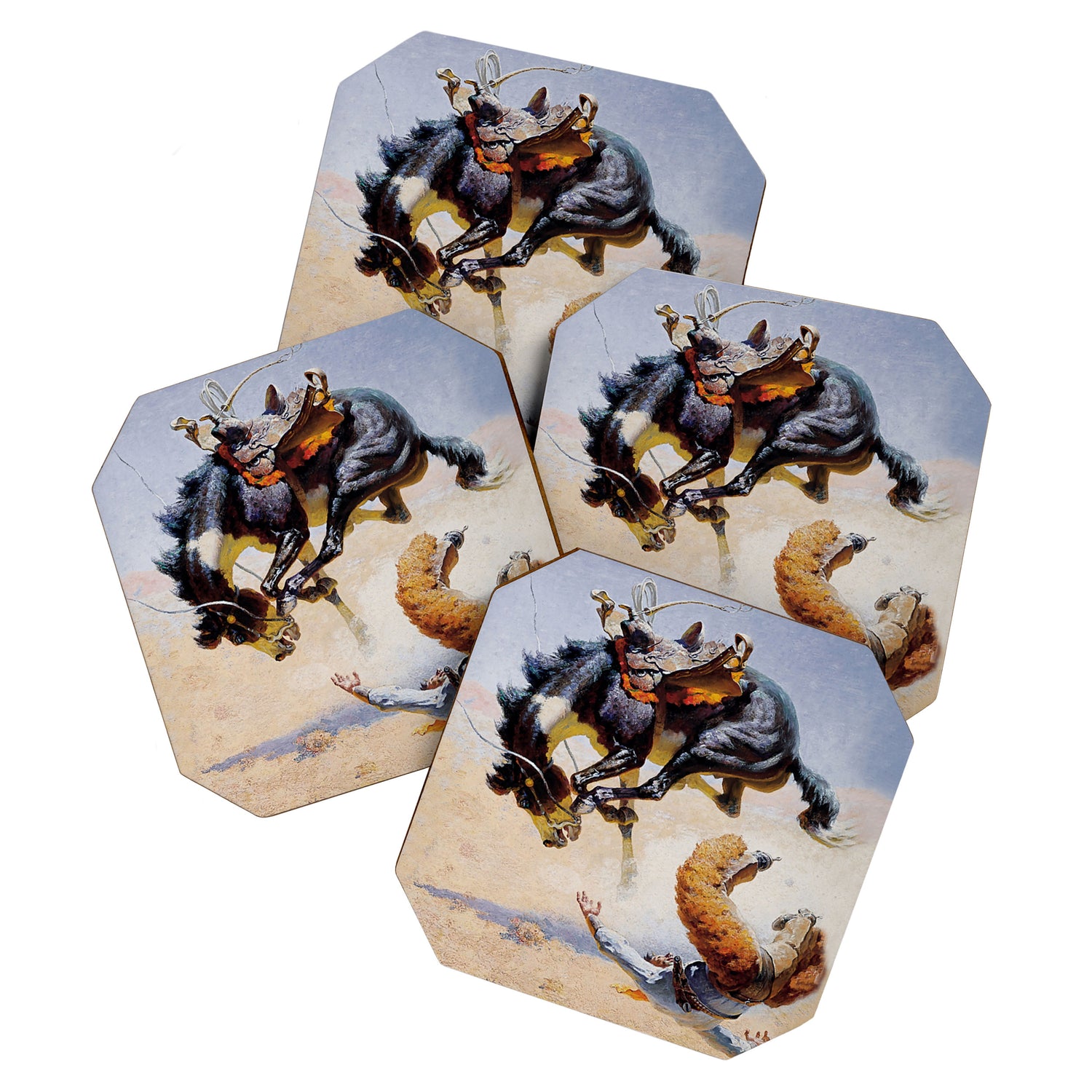 âBucking Horseâ Western Vintage Art Coaster Gallery Image 1