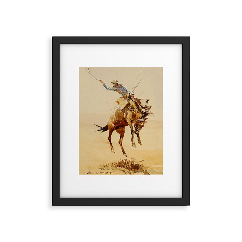 Cowboy on a Bucking Horse 2 by Edward Borein Framed Art Print Gallery Image 6