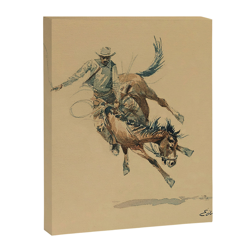 Cowboy on a Bucking Horse 3 by Edward Borein Canvas Print Gallery Image 8