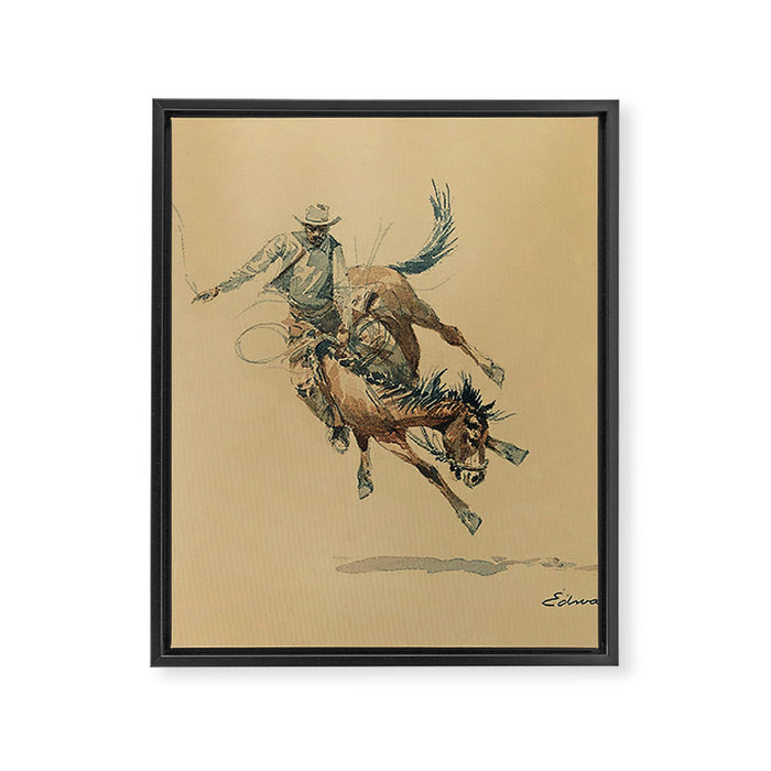 Cowboy on a Bucking Horse 3 by Edward Borein Framed Canvas Print Gallery Image 1