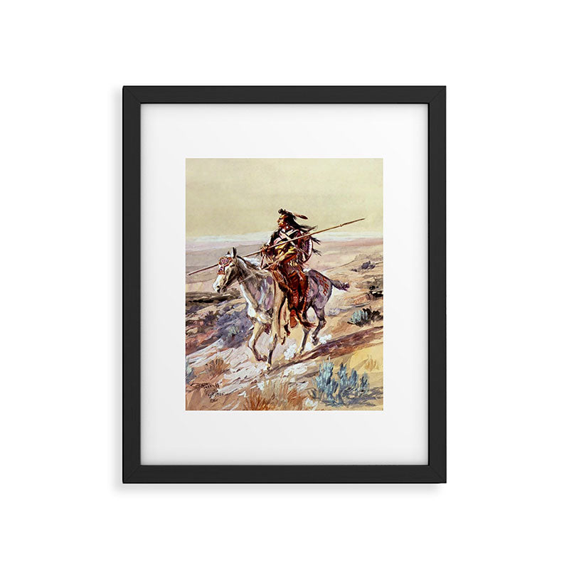 âIndian With Spear â by Charles M Russell Framed Art Print Gallery Image 5