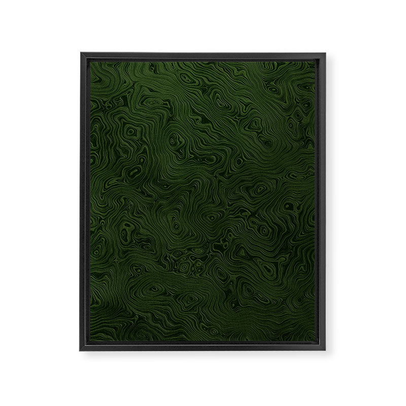 Luxury Moss Green Rippled Moiré Pattern Framed Canvas Print Gallery Image 6
