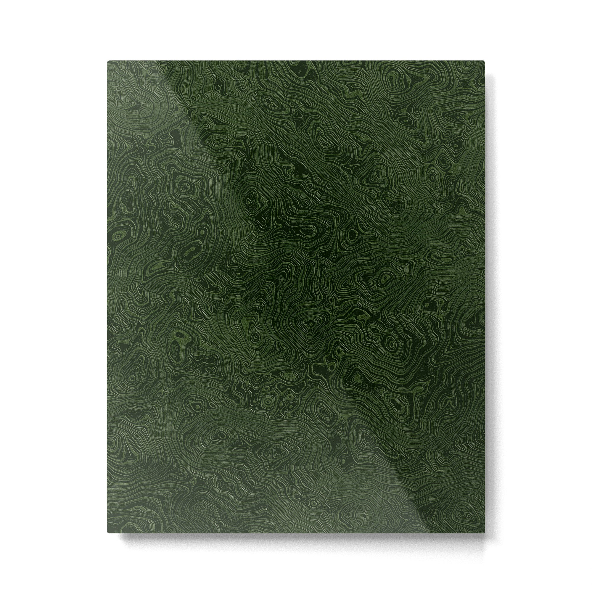 Luxury Moss Green Rippled Moiré Pattern Metal Print Gallery Image 4