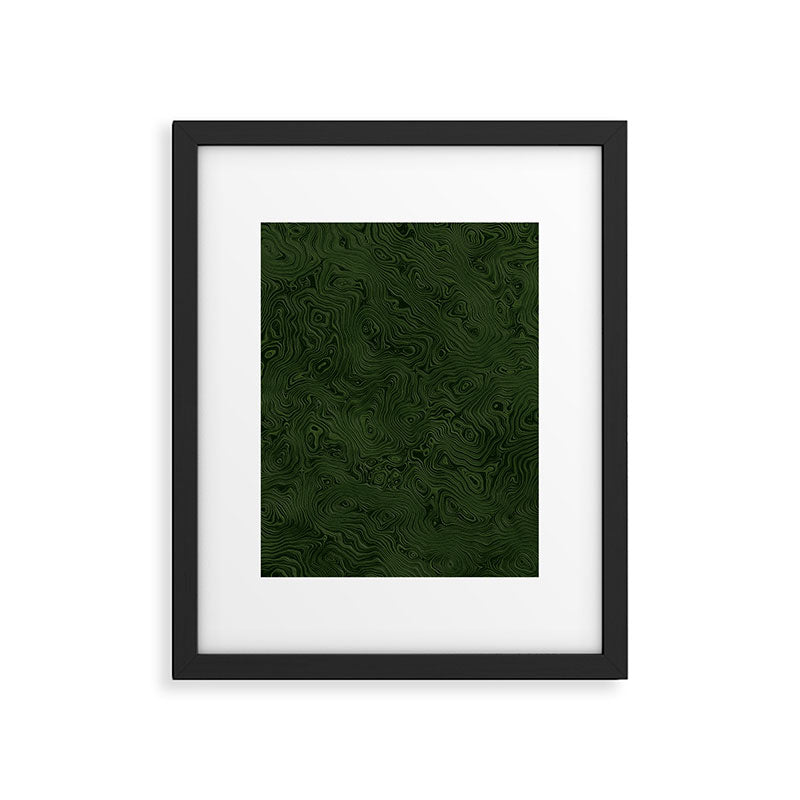 Luxury Moss Green Rippled Moiré Pattern Framed Art Print Gallery Image 5
