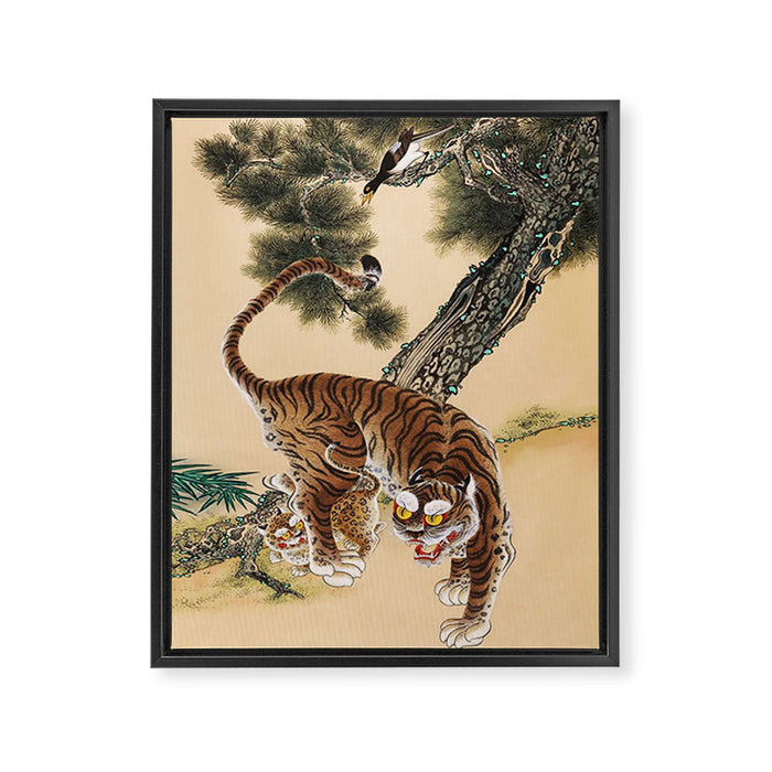Minhwa Korean Ugly Tiger  Framed Canvas Print Gallery Image 1
