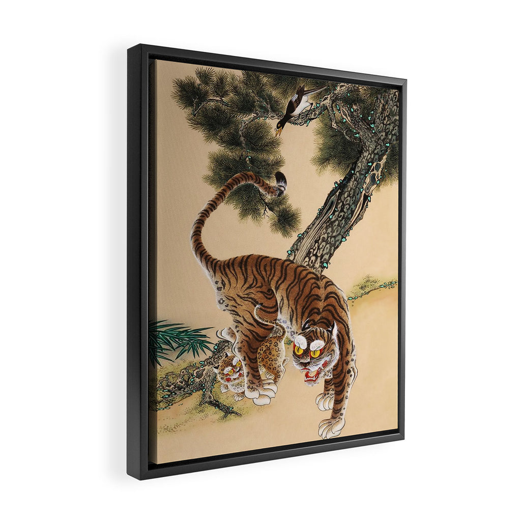Minhwa Korean Ugly Tiger  Framed Canvas Print Gallery Image 2