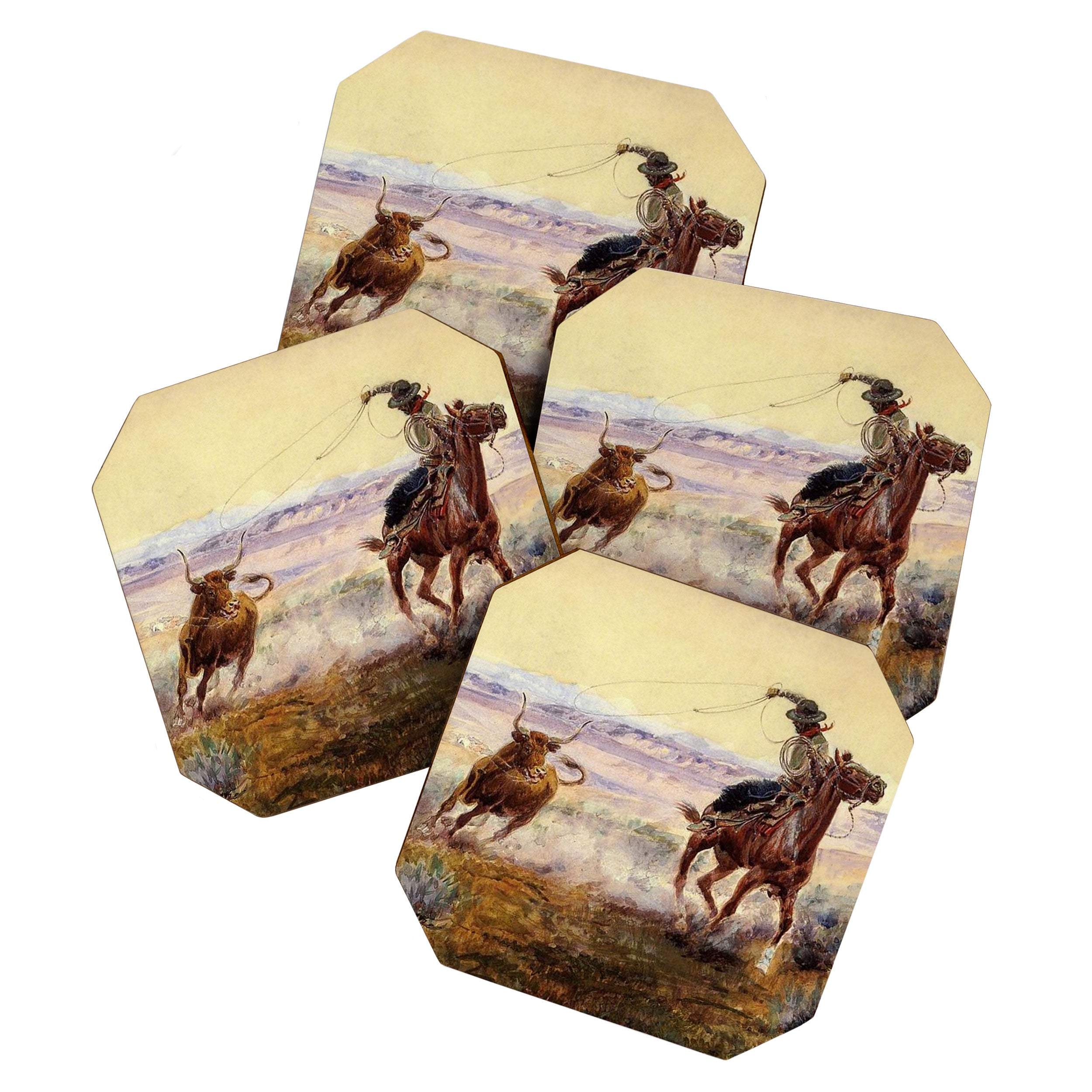 âOn the Pondâ by Charles M Russell Coaster Gallery Image 1