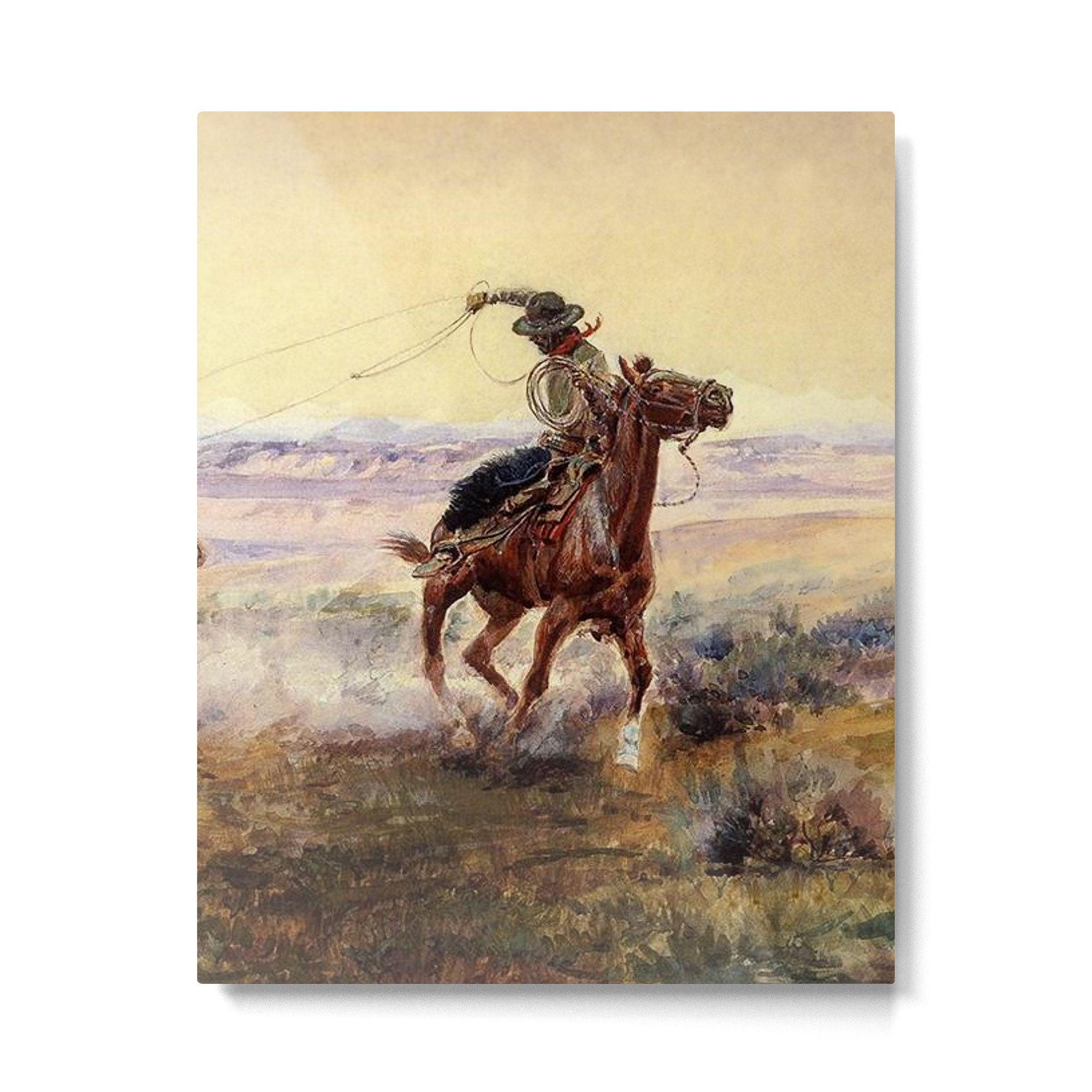 âOn the Pondâ by Charles M Russell Metal Print Gallery Image 4