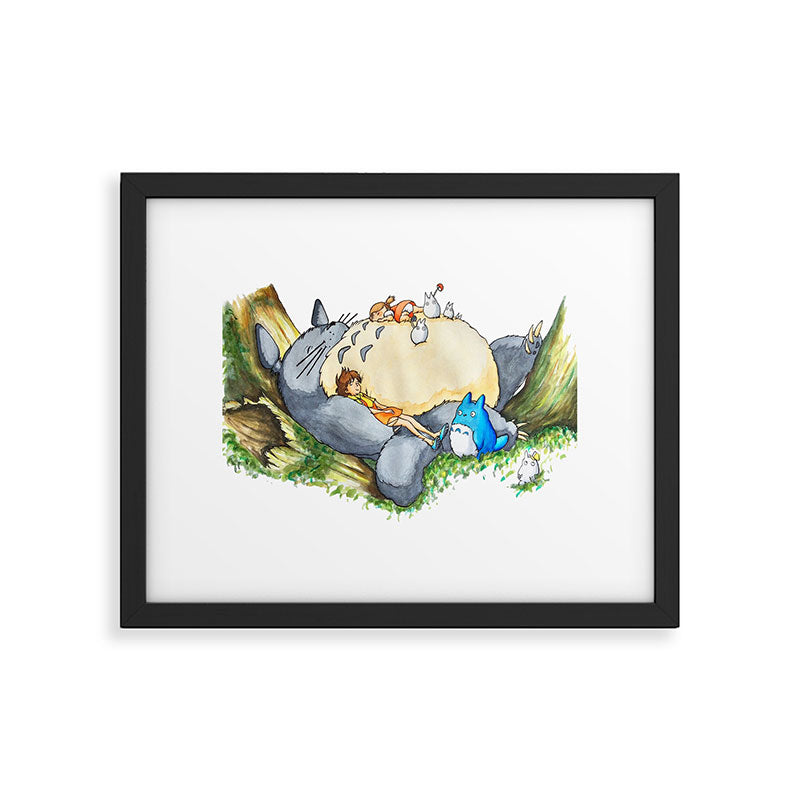 Ghibli forest illustration Framed Art Print Gallery Image 5