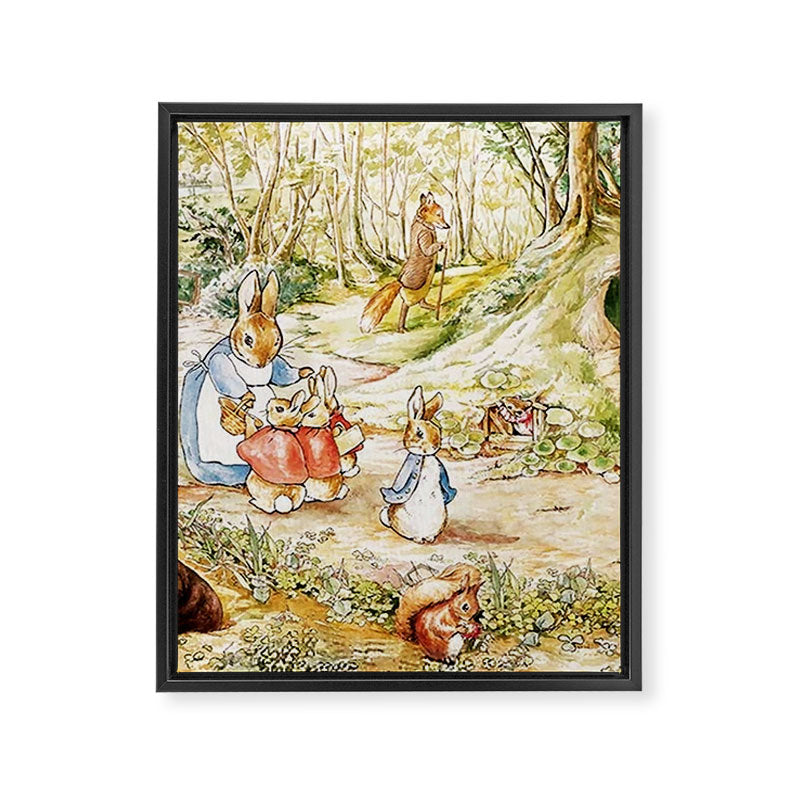 Peter Rabbitâs Neighbourhood by Beatrix Potter Framed Canvas Print Gallery Image 6