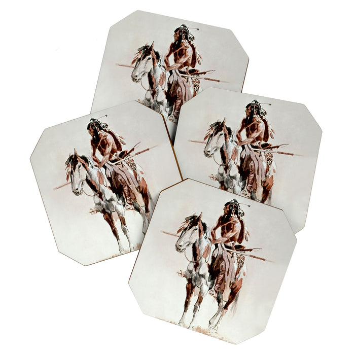 âPowderfaceâ Western Art by Charles M Russell Coaster Gallery Image 1