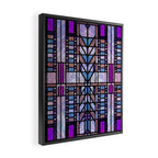 Purple and Blue Art Deco Stained Glass Design Framed Canvas Print Gallery Image 2