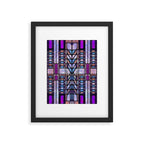 Purple and Blue Art Deco Stained Glass Design Framed Art Print Gallery Image 6