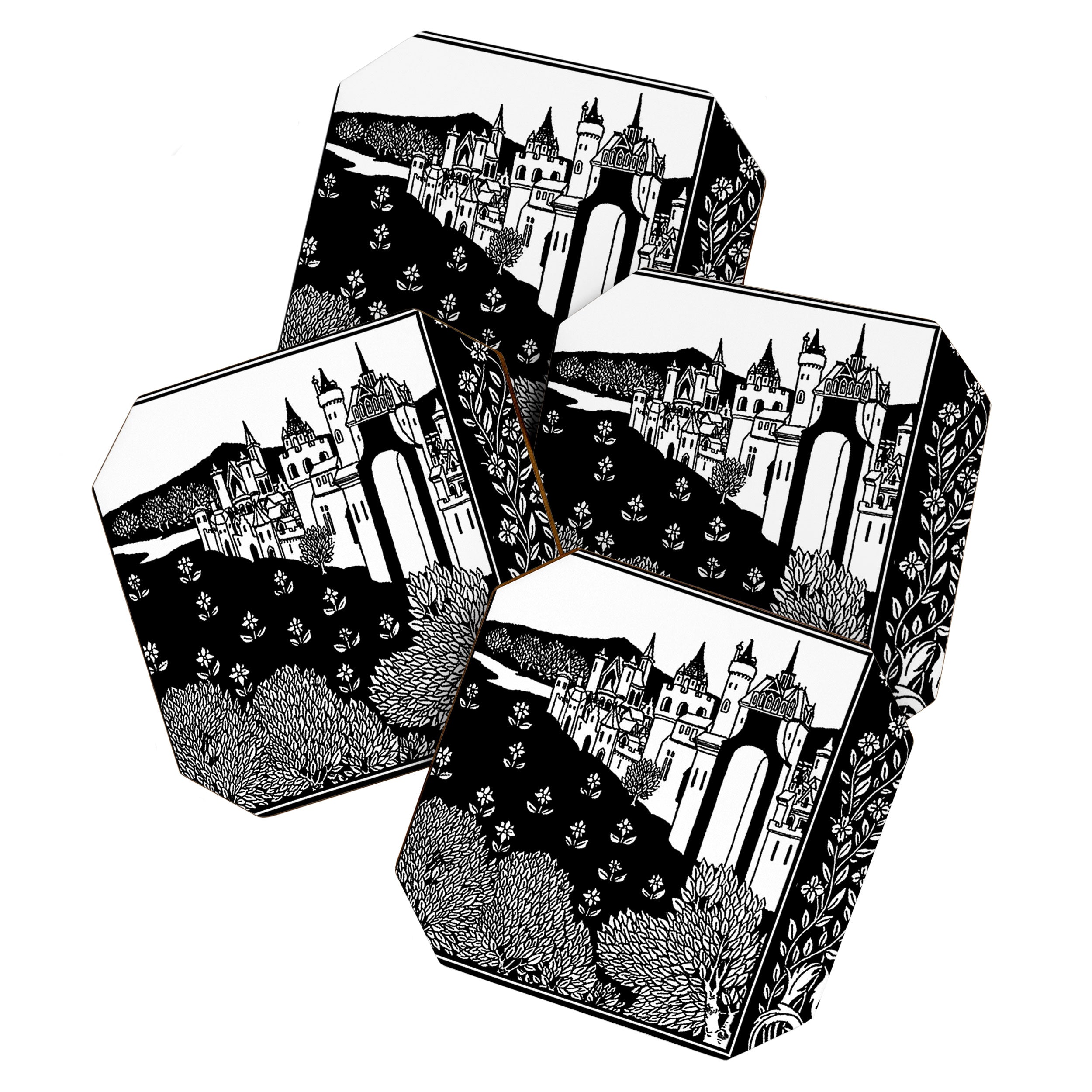 âRiding Out From The Abbeyâ by Aubrey Beardsley Coaster Gallery Image 1