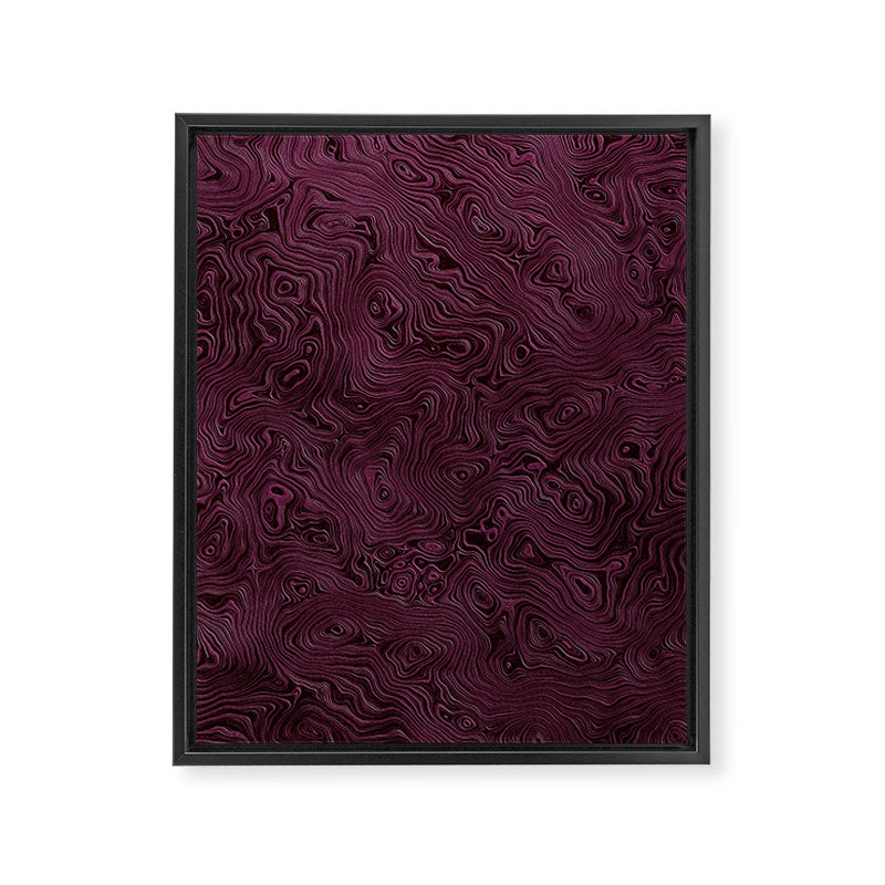 Royal Maroon Silk Moire Pattern Framed Canvas Print Gallery Image 6