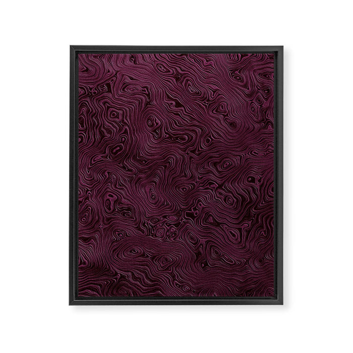 Royal Maroon Silk Moire Pattern Framed Canvas Print Gallery Image 1