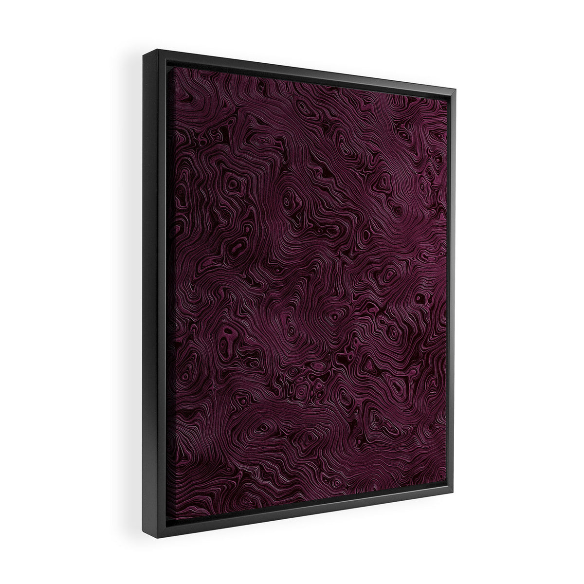 Royal Maroon Silk Moire Pattern Framed Canvas Print Gallery Image 2