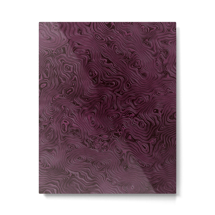 Royal Maroon Silk Moire Pattern Metal Print Gallery Image 1