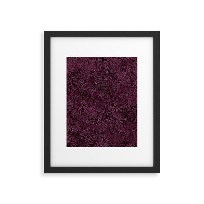 Royal Maroon Silk Moire Pattern Framed Art Print Gallery Image 5
