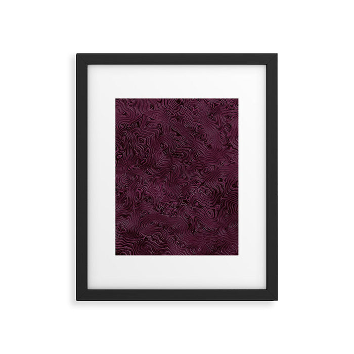 Royal Maroon Silk Moire Pattern Framed Art Print Gallery Image 1