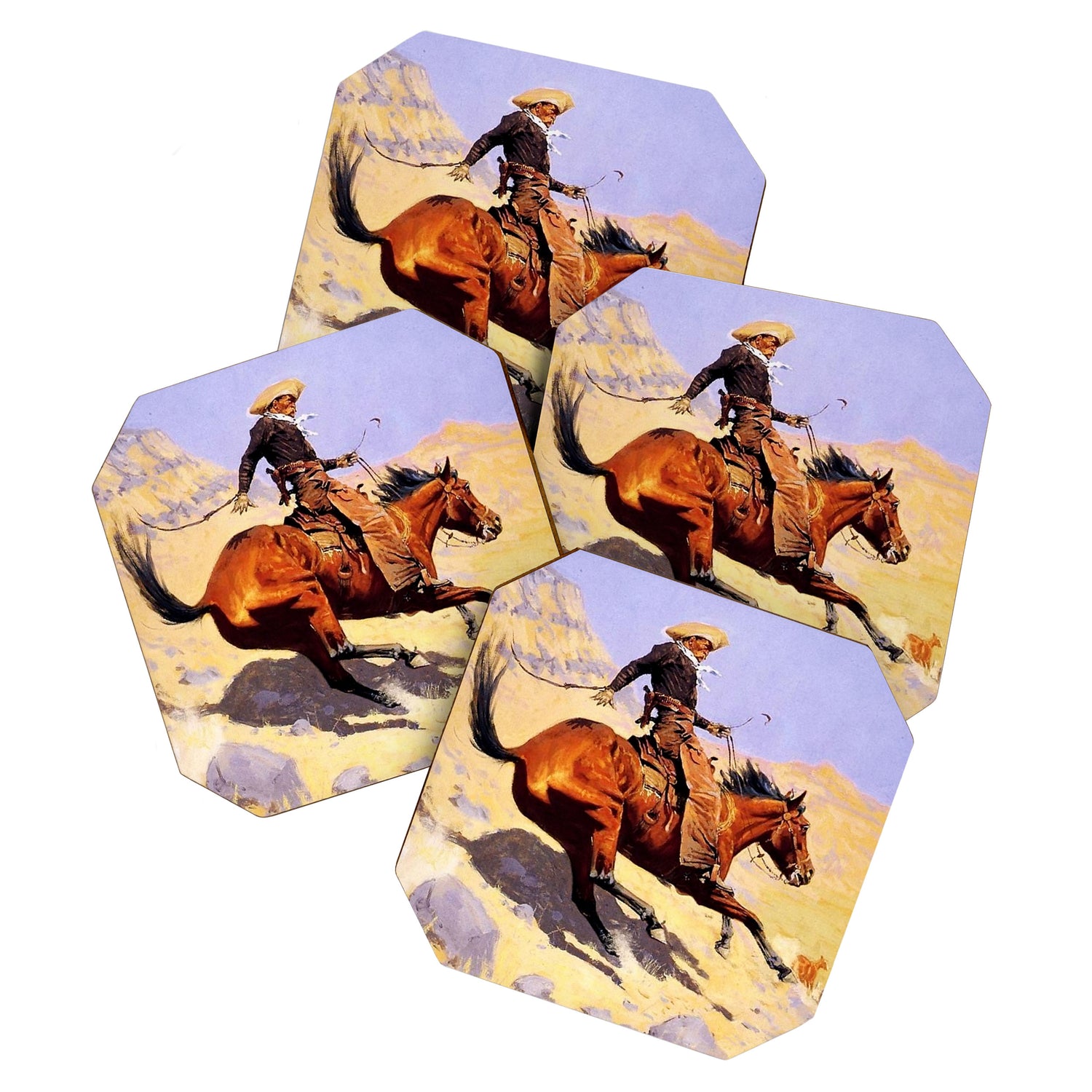 The Cowboy Western Art by Frederic Remington Coaster Gallery Image 1