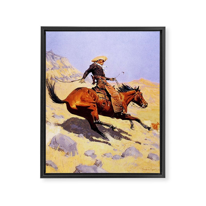 The Cowboy Western Art by Frederic Remington Framed Canvas Print Gallery Image 6