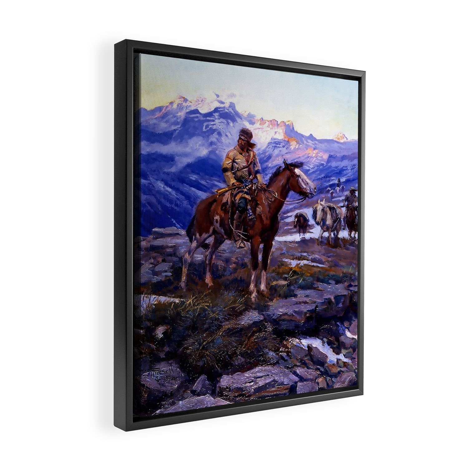 âThe Free Trappersâ by Charles M Russell Framed Canvas Print Gallery Image 2