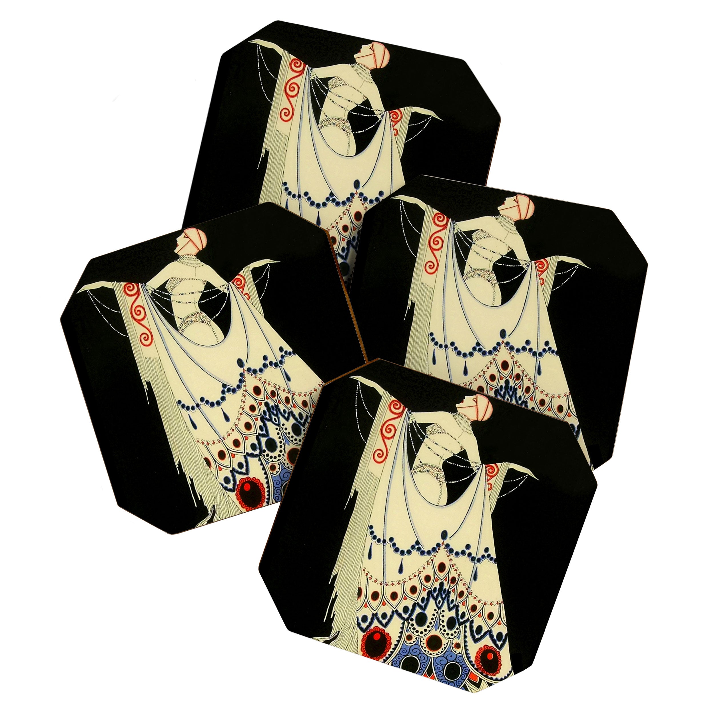 âThe Jewelled Gownâ Art Deco by J Carlos Coaster Gallery Image 1