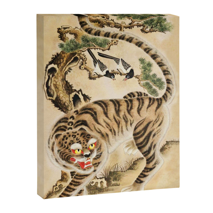 Vintage Minhwa Tiger Under Pine Tree Canvas Print Gallery Image 1