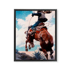 Vintage Western Painting âBuckingâ by N C Wyeth Framed Canvas Print Gallery Image 6