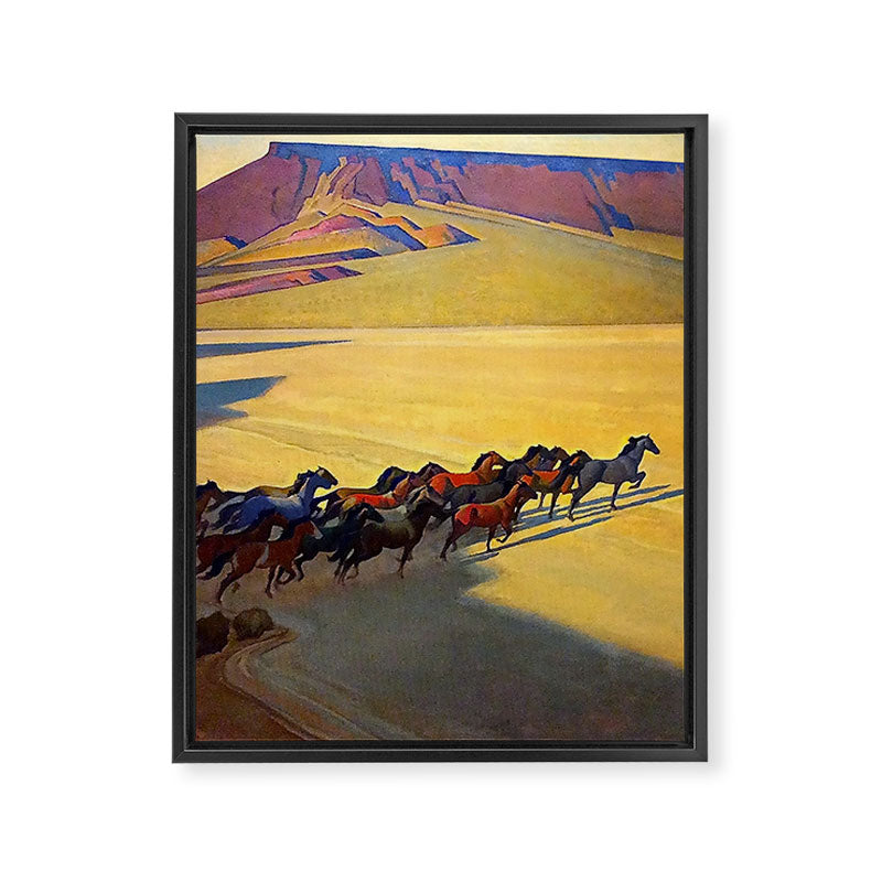 âWild Horses of Nevadaâ by Maynard Dixon Framed Canvas Print Gallery Image 8